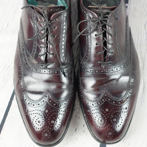 French Shriner Sterling Leather 11D Wingtip Brogues Oxford Mens Dress Burgandy main image 12
